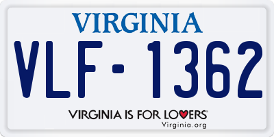 VA license plate VLF1362