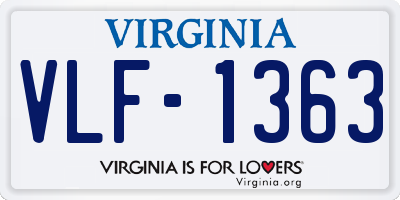 VA license plate VLF1363