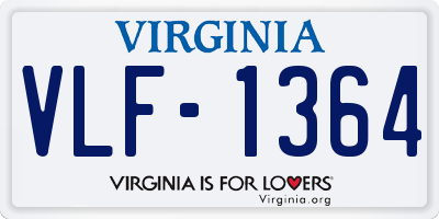 VA license plate VLF1364