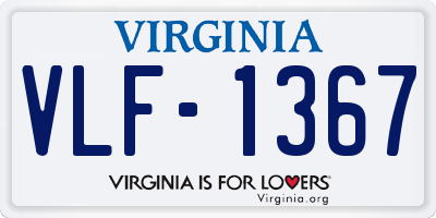 VA license plate VLF1367