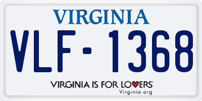 VA license plate VLF1368