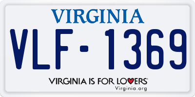 VA license plate VLF1369