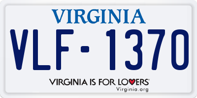 VA license plate VLF1370