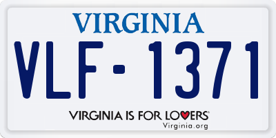 VA license plate VLF1371