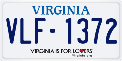 VA license plate VLF1372