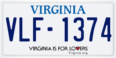 VA license plate VLF1374