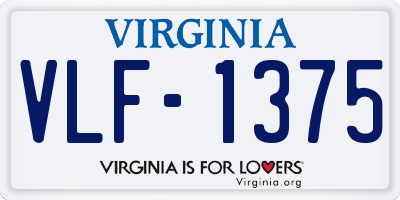 VA license plate VLF1375