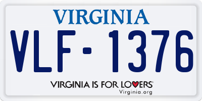 VA license plate VLF1376