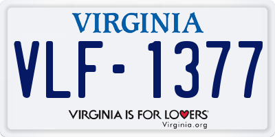 VA license plate VLF1377