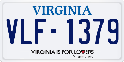 VA license plate VLF1379