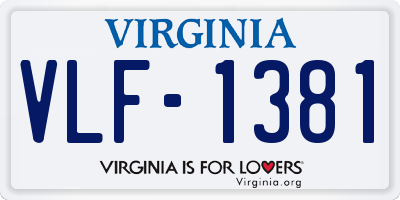 VA license plate VLF1381