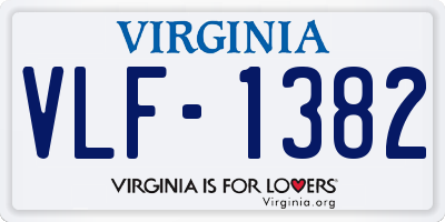 VA license plate VLF1382