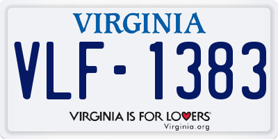 VA license plate VLF1383