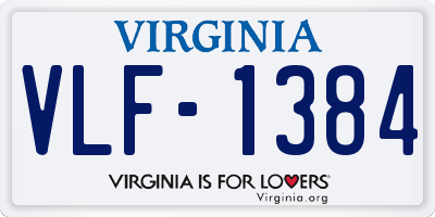 VA license plate VLF1384