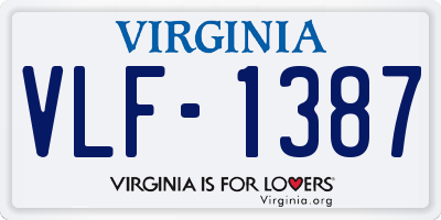 VA license plate VLF1387