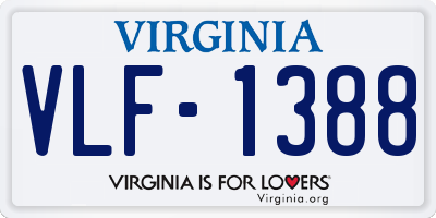 VA license plate VLF1388