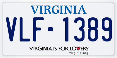 VA license plate VLF1389