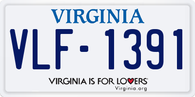 VA license plate VLF1391