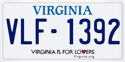VA license plate VLF1392