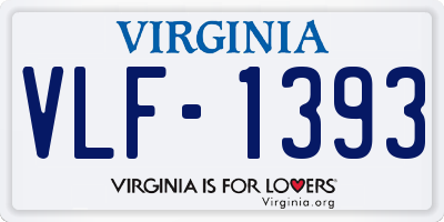 VA license plate VLF1393