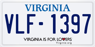 VA license plate VLF1397