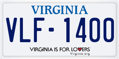 VA license plate VLF1400