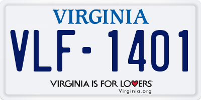 VA license plate VLF1401