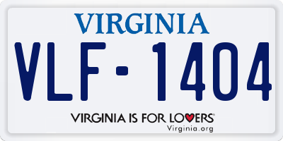 VA license plate VLF1404