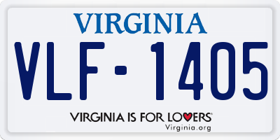 VA license plate VLF1405