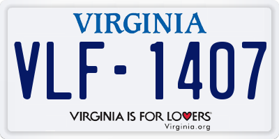 VA license plate VLF1407