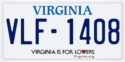VA license plate VLF1408
