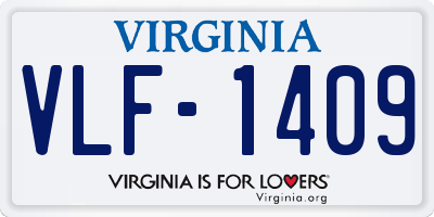 VA license plate VLF1409