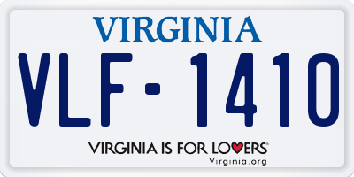 VA license plate VLF1410