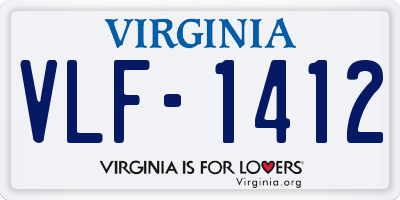 VA license plate VLF1412