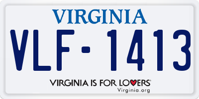 VA license plate VLF1413