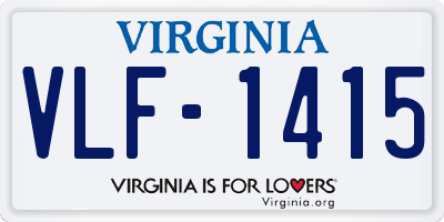 VA license plate VLF1415