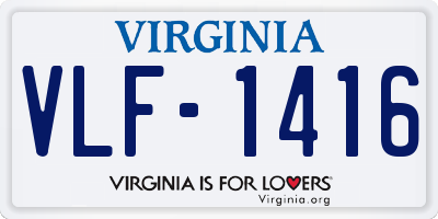 VA license plate VLF1416