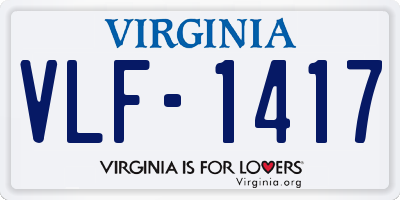 VA license plate VLF1417