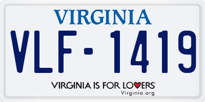 VA license plate VLF1419