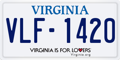 VA license plate VLF1420