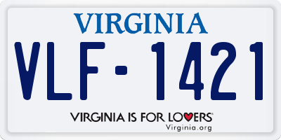 VA license plate VLF1421
