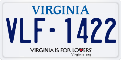 VA license plate VLF1422