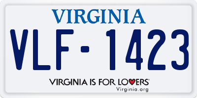 VA license plate VLF1423