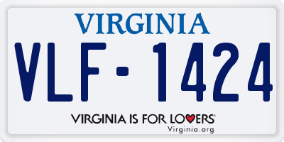 VA license plate VLF1424