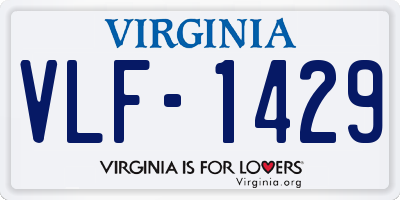 VA license plate VLF1429