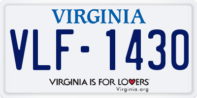 VA license plate VLF1430