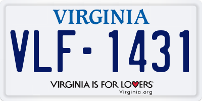 VA license plate VLF1431