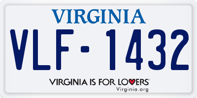 VA license plate VLF1432