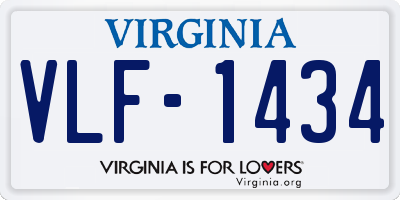 VA license plate VLF1434