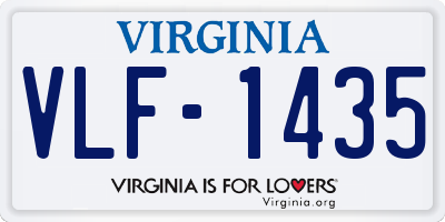 VA license plate VLF1435